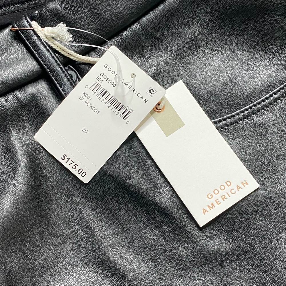 Good American 20 Black Faux Leather Pants - Picture 3 of 13